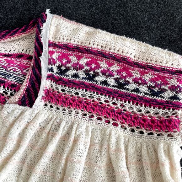 Free People Dreamland Linen blend Cardigan Size M Wide Boxy Boho - Picture 6 of 16